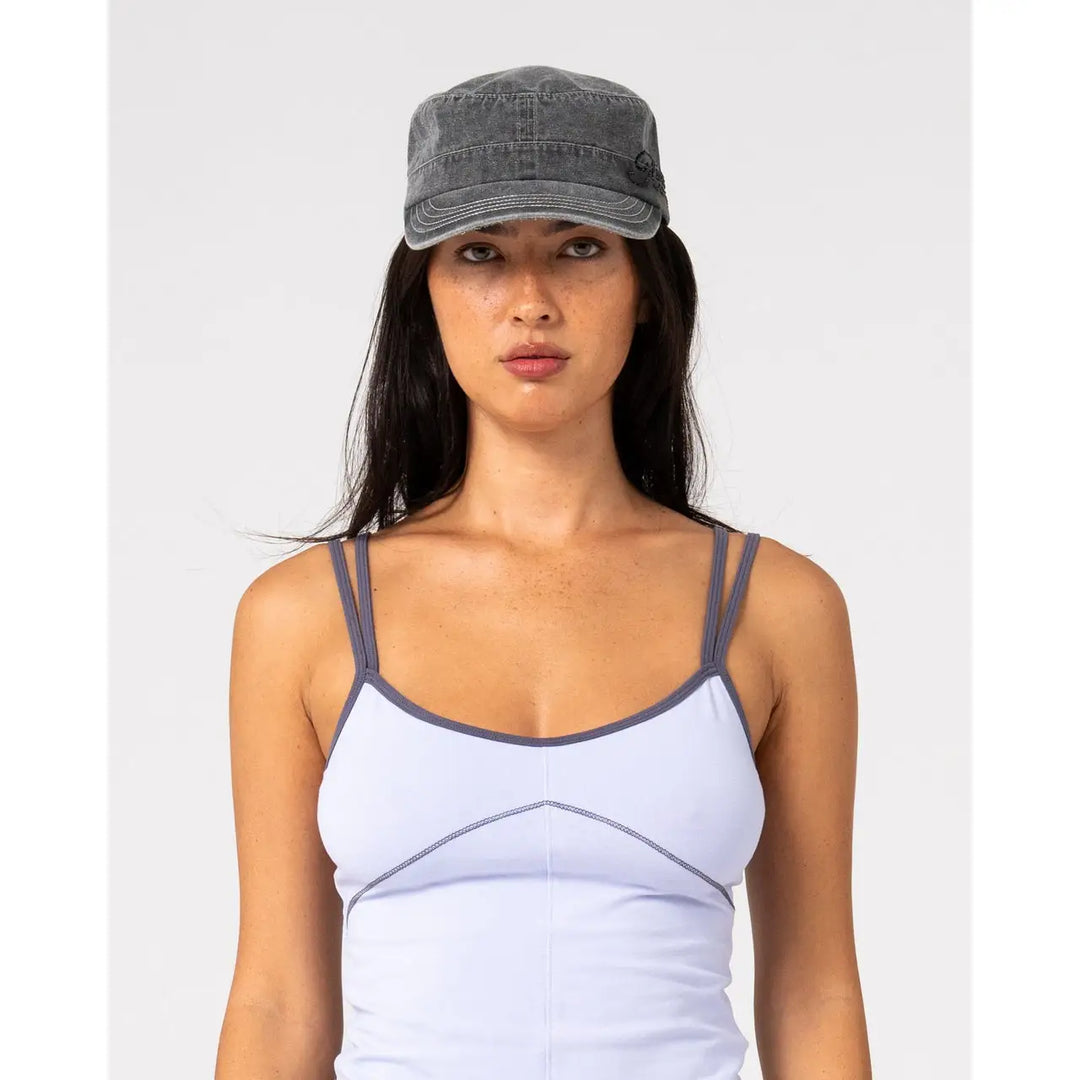 Rusty Fiend Luxe Military Cap - Washed Black