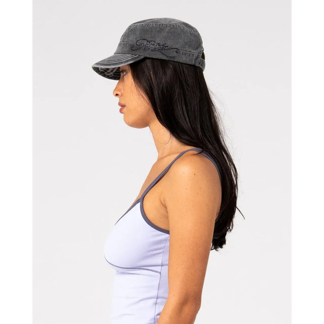 Rusty Fiend Luxe Military Cap - Washed Black