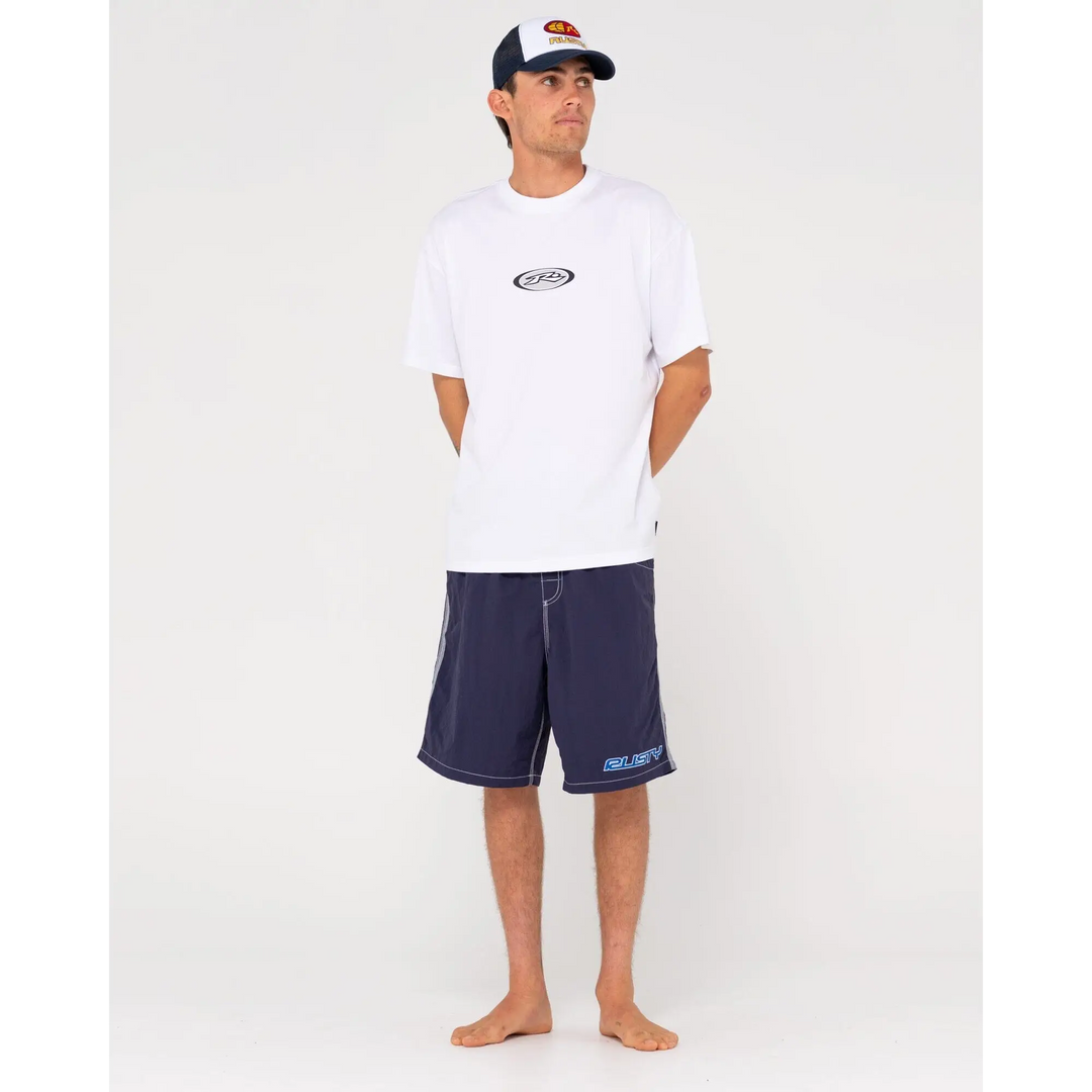 Rusty Flip Daddy 22" Elastic Waist Boardshorts Navy Blue 30 