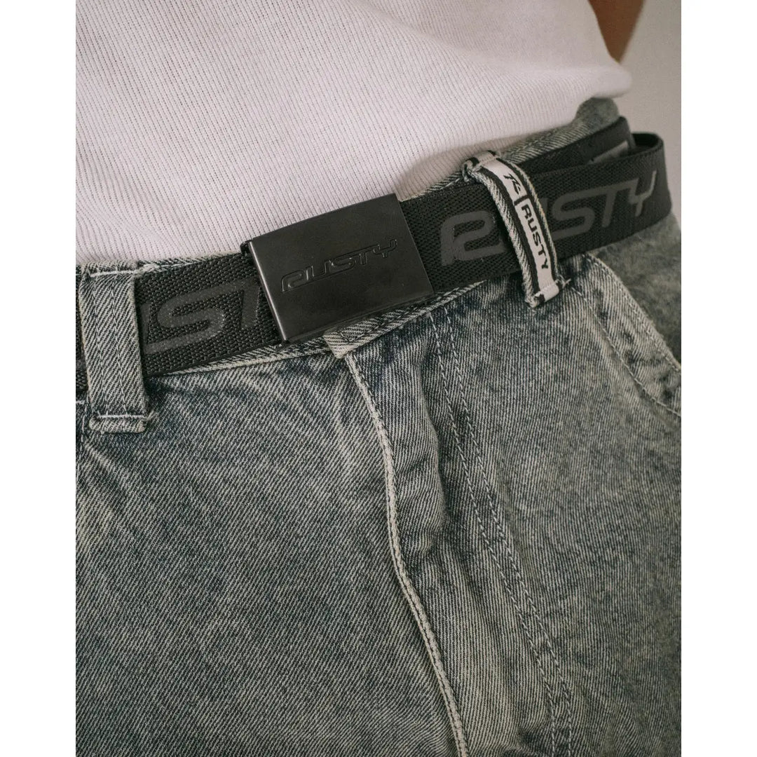 Rusty Flip Daddy Elastic Webbing Belt - Black