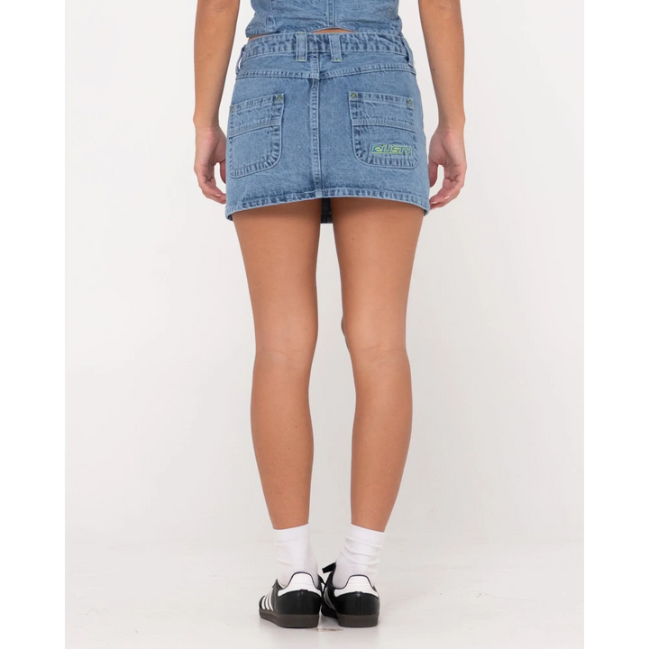 Rusty Flip Mommy Low Rise Mini Denim Skirt 