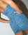 Rusty Flip Mommy Low Rise Mini Denim Skirt Middy Blue / Lime 10 