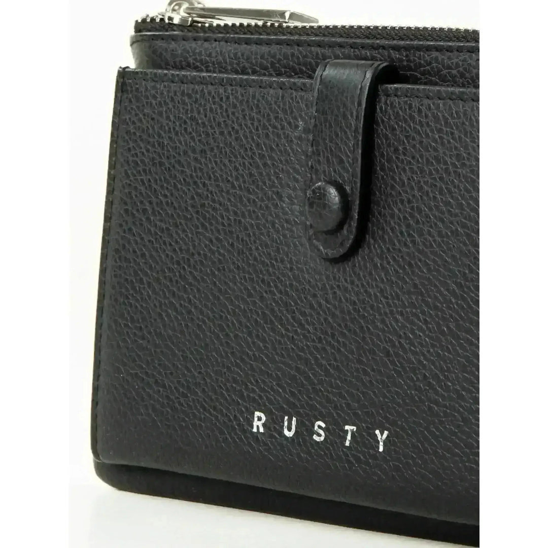 Rusty Grace Leather Pouch features RFID blocking & zip closure. 