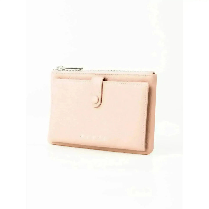 Rusty Grace Leather Pouch features RFID blocking & zip closure. 