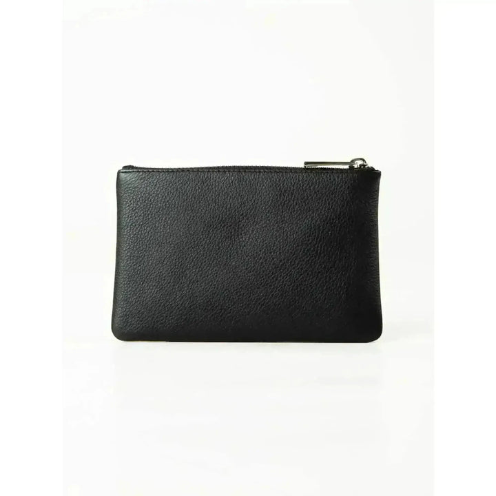 Rusty Grace Leather Pouch features RFID blocking & zip closure. 