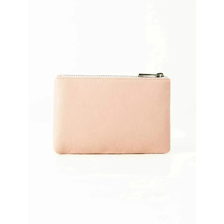 Rusty Grace Leather Pouch features RFID blocking & zip closure. 