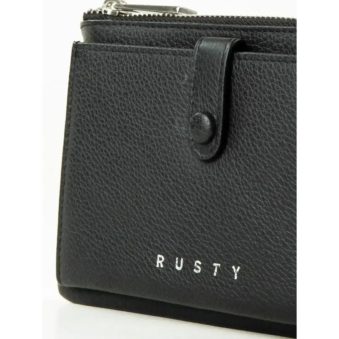 Rusty Grace Leather Pouch features RFID blocking & zip closure. 
