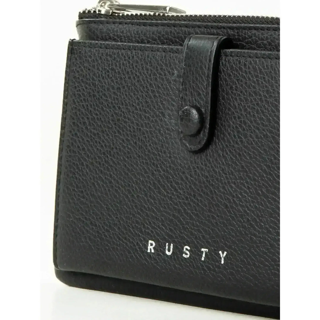 Rusty Grace Leather Pouch features RFID blocking & zip closure. 