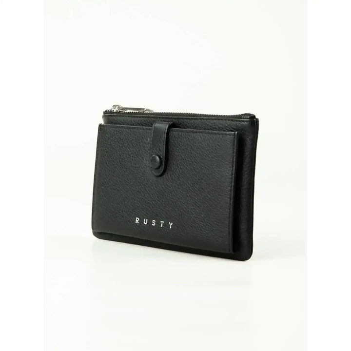 Rusty Grace Leather Pouch features RFID blocking & zip closure. 