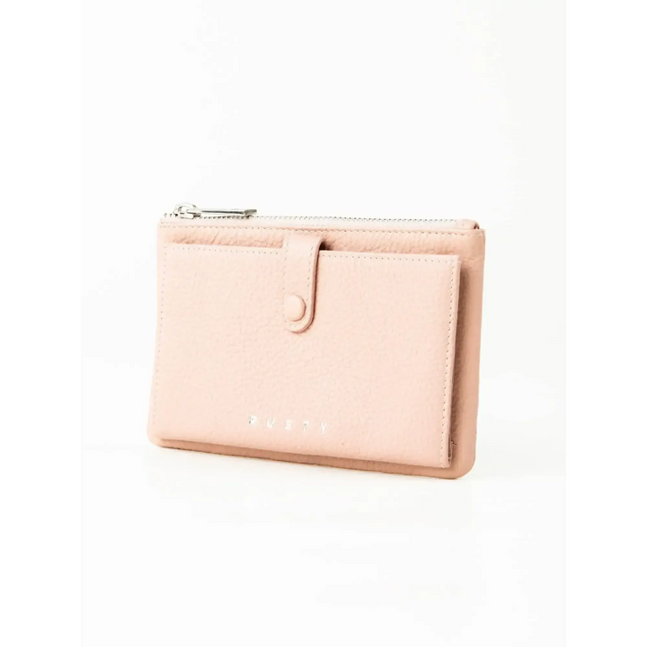 Rusty Grace Leather Pouch features RFID blocking & zip closure. 