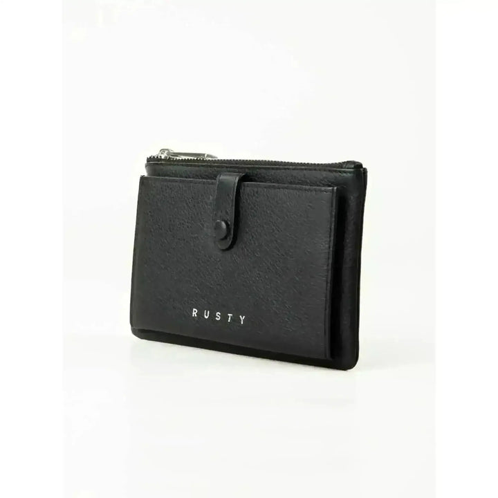 Rusty Grace Leather Pouch features RFID blocking & zip closure. 