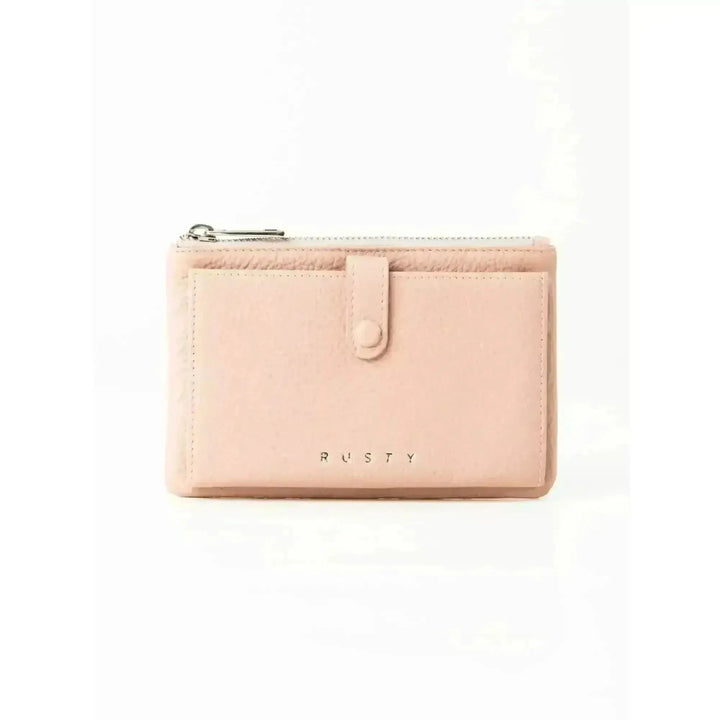 Rusty Grace Leather Pouch features RFID blocking & zip closure. 