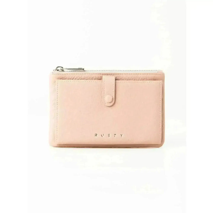 Rusty Grace Leather Pouch features RFID blocking & zip closure. 
