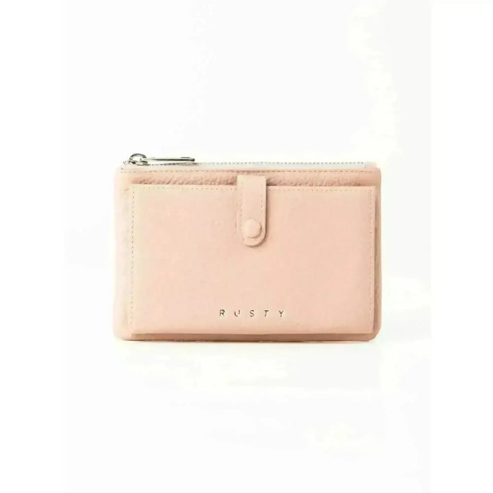 Rusty Grace Leather Pouch features RFID blocking & zip closure. 