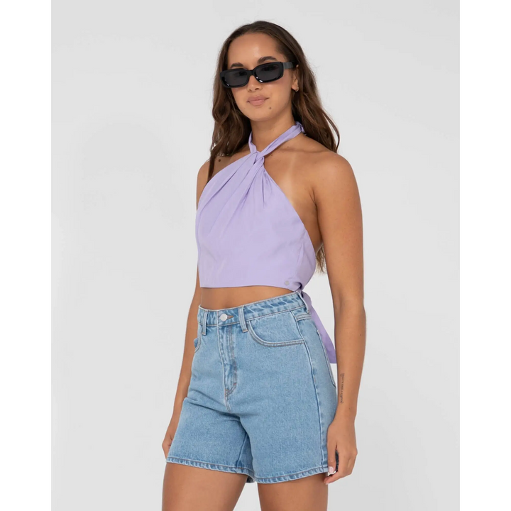 Rusty Harlet Twisted Halter Crop Top 