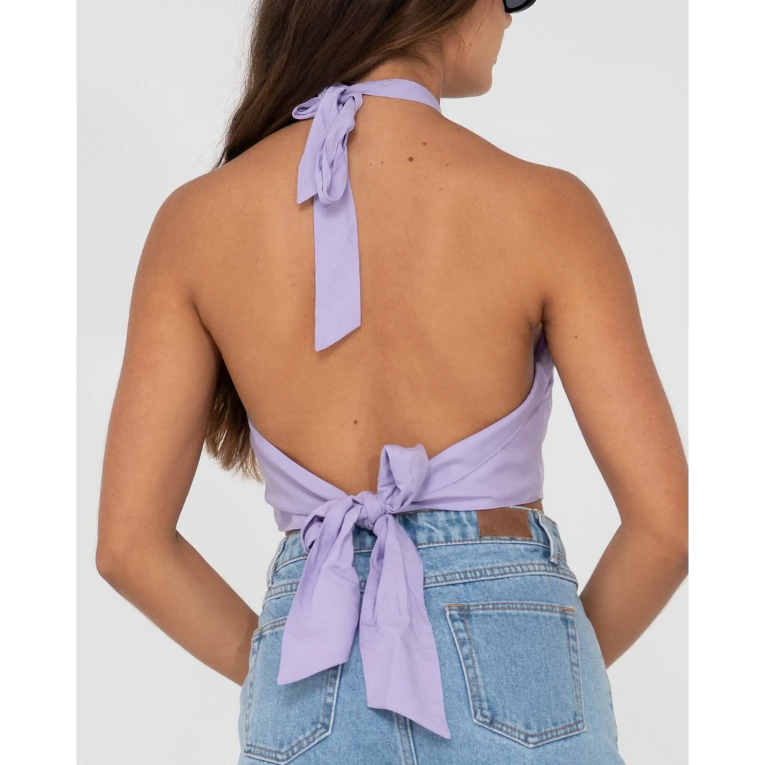 Rusty Harlet Twisted Halter Crop Top 