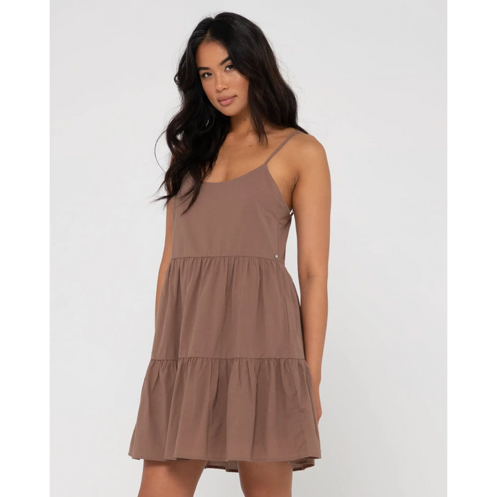Rusty Heather Tiered Slip Dress 