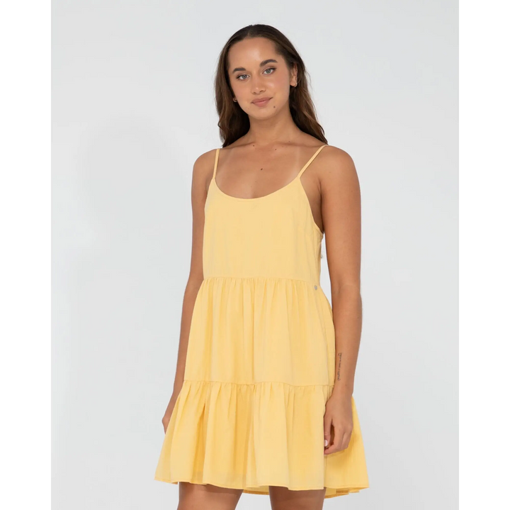 Rusty Heather Tiered Slip Dress Pineapple 8 