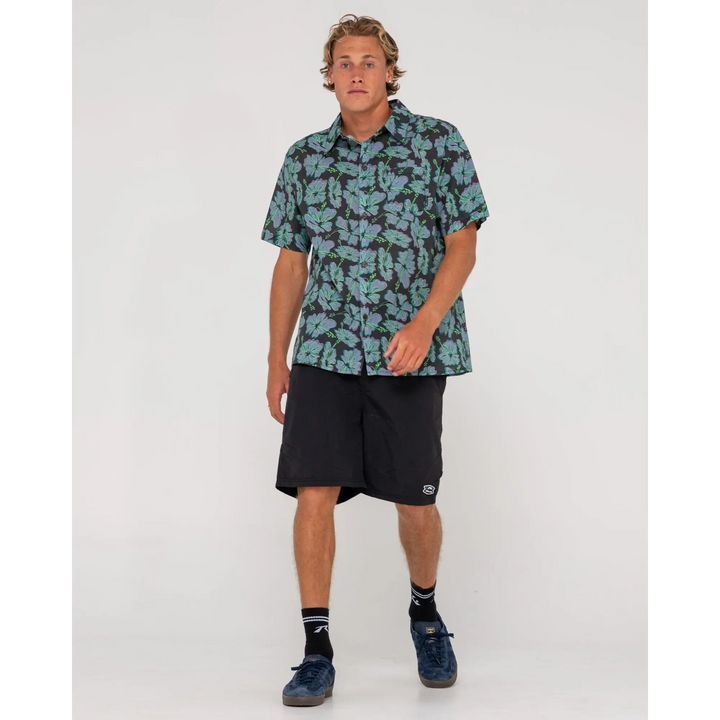 Rusty Hi Viscus Ramie Short Sleeve Shirt 