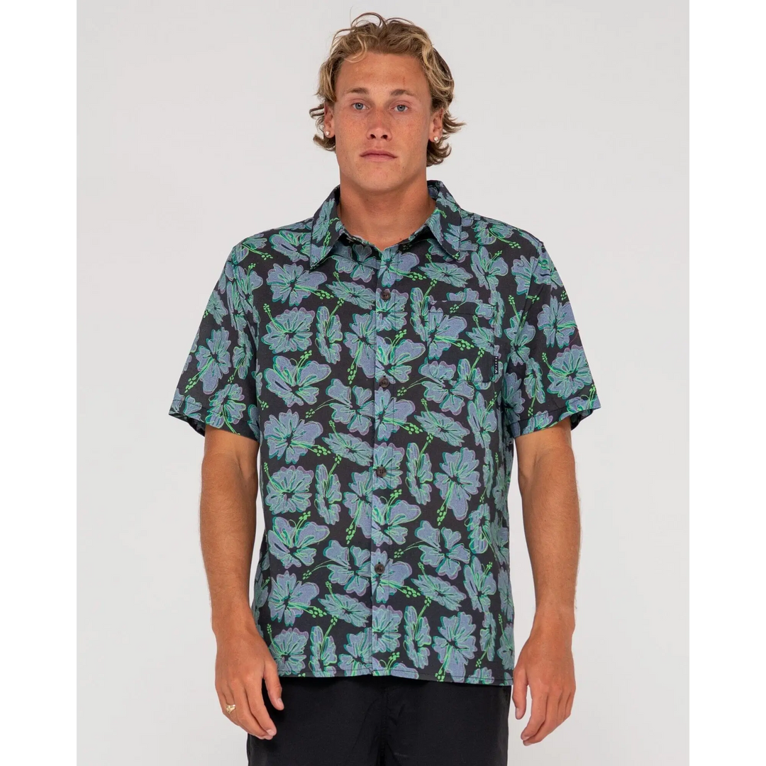 Rusty Hi Viscus Ramie Short Sleeve Shirt 