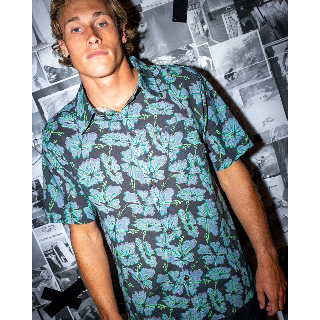 Rusty Hi Viscus Ramie Short Sleeve Shirt 