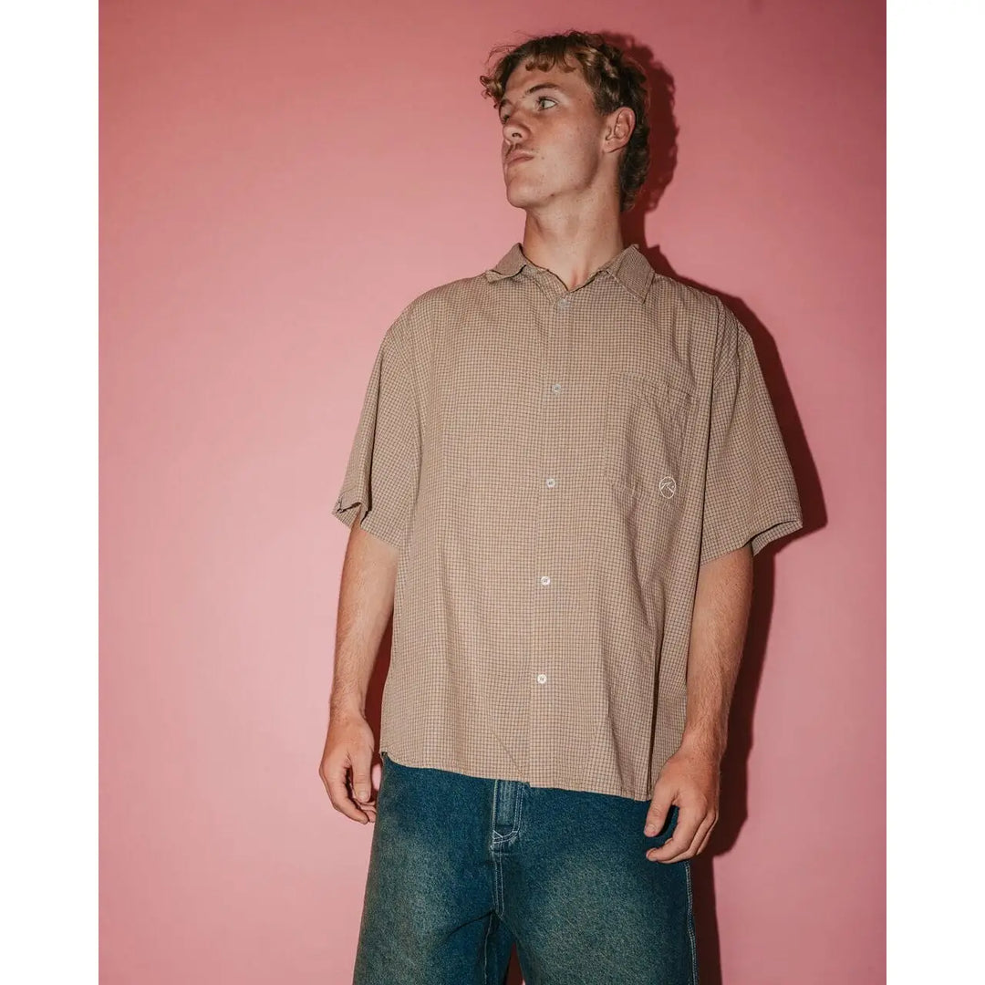 Rusty Hoodus Check Shirt Tobacco S 