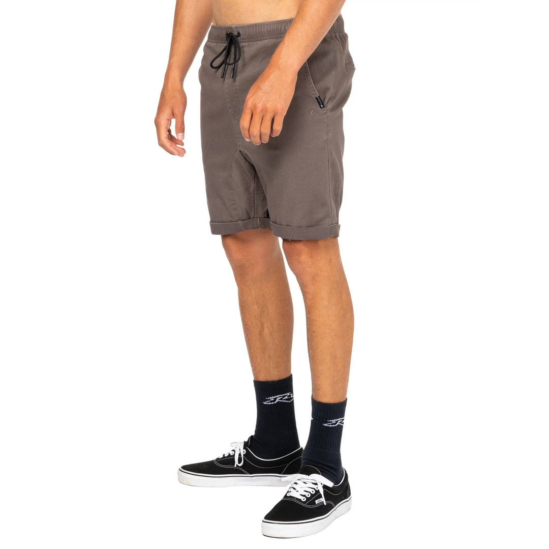 Rusty Hooked On 18" Elastic Boys Shorts Gunmetal 8Y 