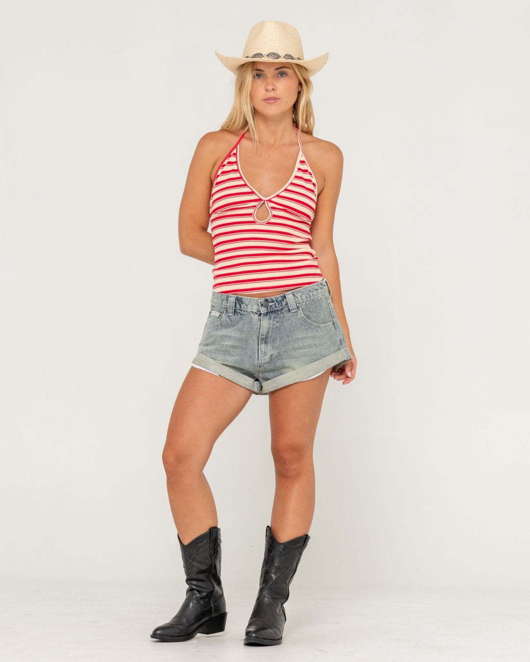 Rusty Howdy Cowboy Straw Hat 