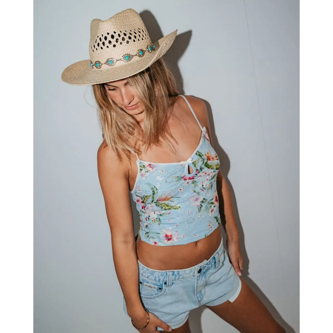 Rusty Howdy Cowboy Straw Hat 