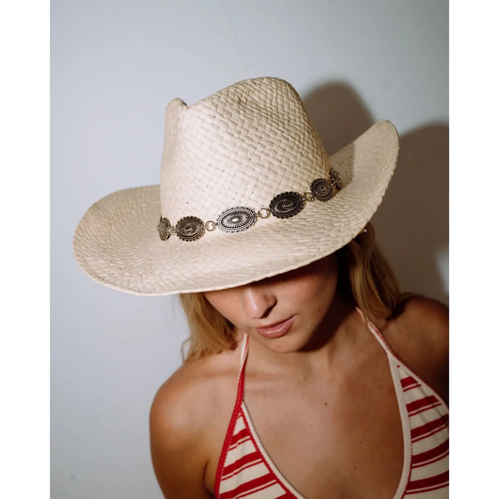 Rusty Howdy Cowboy Straw Hat Natural 1 S / M 
