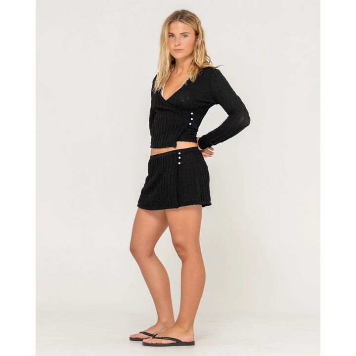 Rusty I Kissed A Pearl Lace Wrap Mini Skirt 