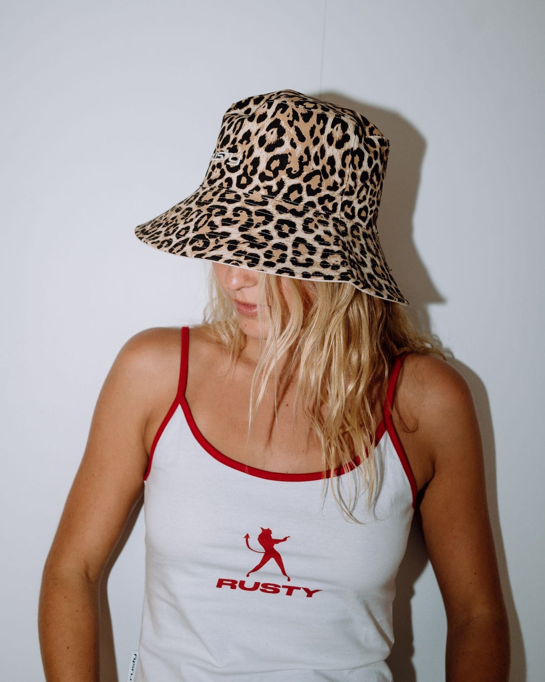 Rusty Lennie Leopard Reversible Bucket Hat 