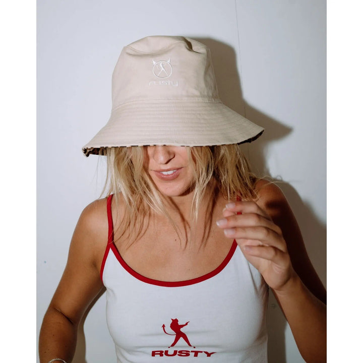 Rusty Lennie Leopard Reversible Bucket Hat 