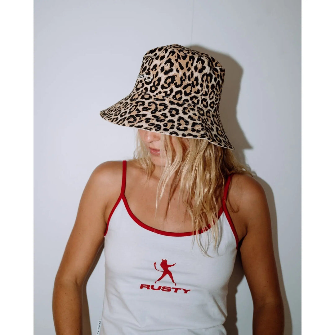 Rusty Lennie Leopard Reversible Bucket Hat 