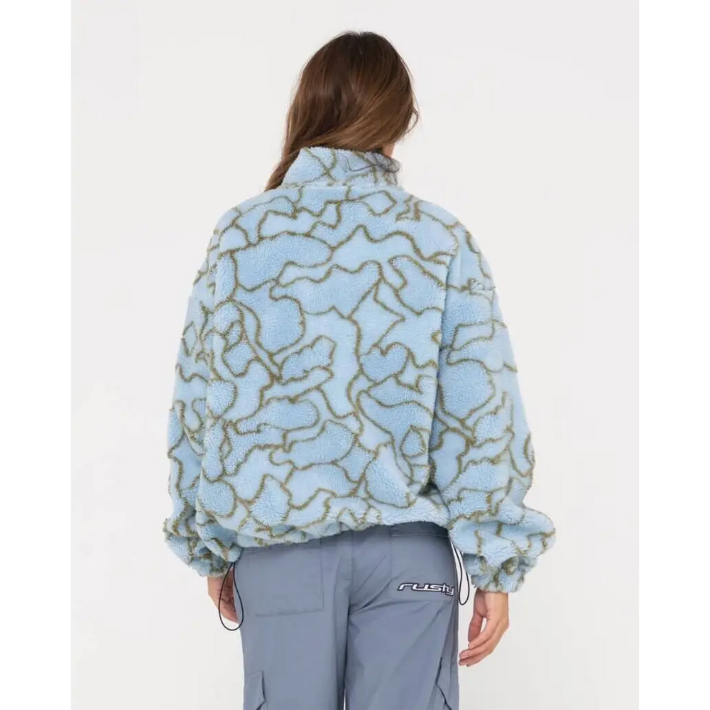 Rusty Low Tides Zip Through Sherpa Fleece 