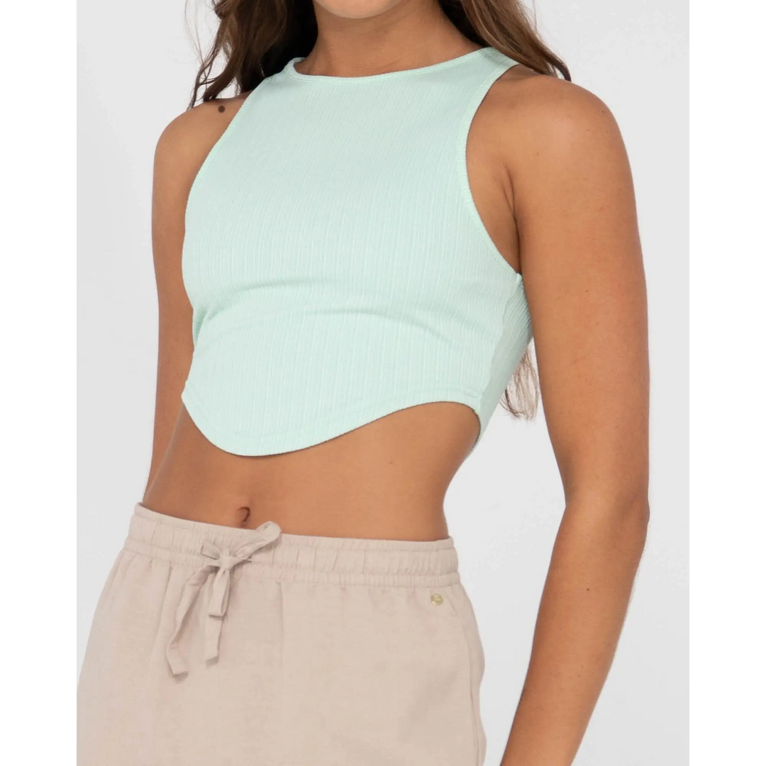 Rusty Lucy Curved Crop Tank 