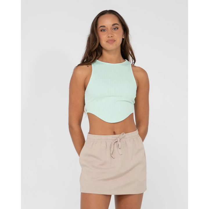 Rusty Lucy Curved Crop Tank 