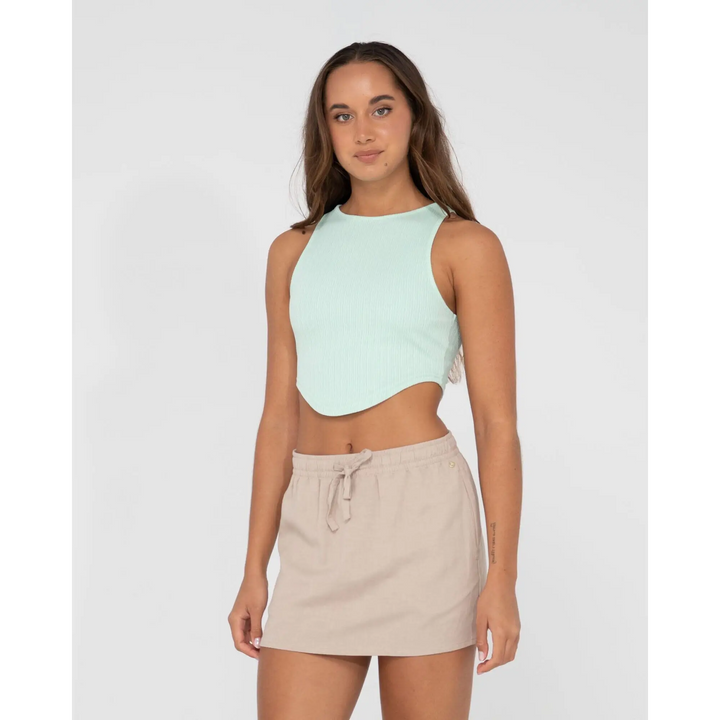 Rusty Lucy Curved Crop Tank 
