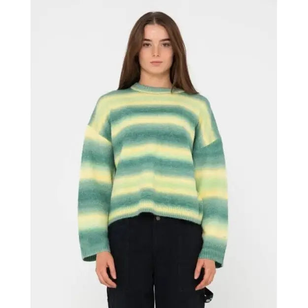 Rusty Marissa Long Sleeve Crew Neck Ombre Knit 