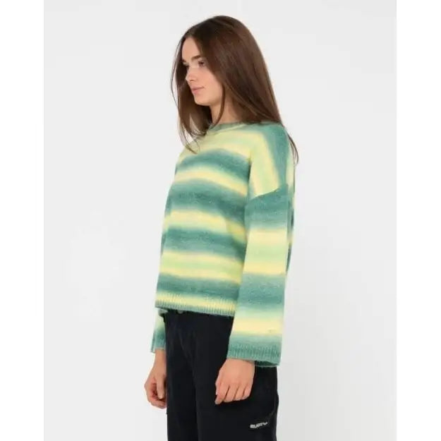 Rusty Marissa Long Sleeve Crew Neck Ombre Knit 