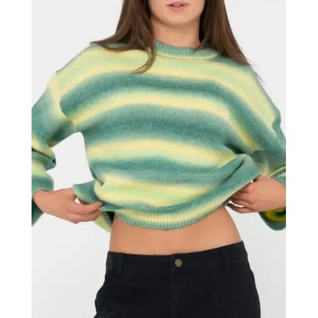 Rusty Marissa Long Sleeve Crew Neck Ombre Knit 