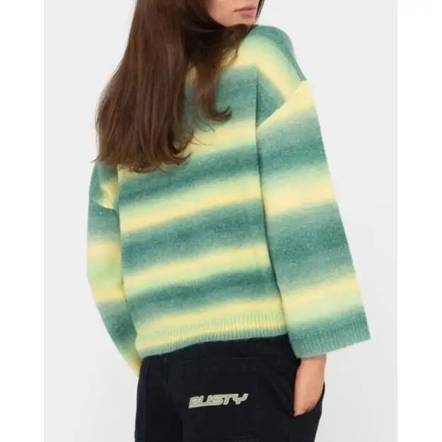 Rusty Marissa Long Sleeve Crew Neck Ombre Knit 