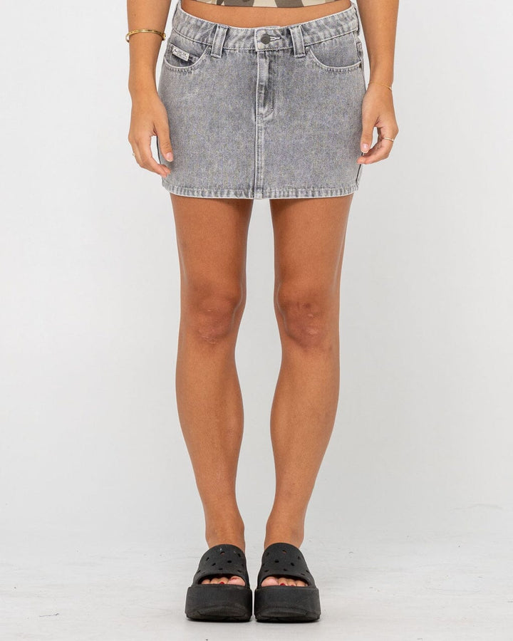 Rusty Mavericks Low Rise Denim Mini Skirt 