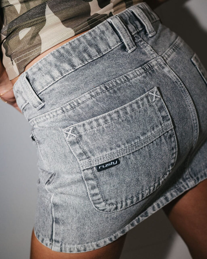 Rusty Mavericks Low Rise Denim Mini Skirt 
