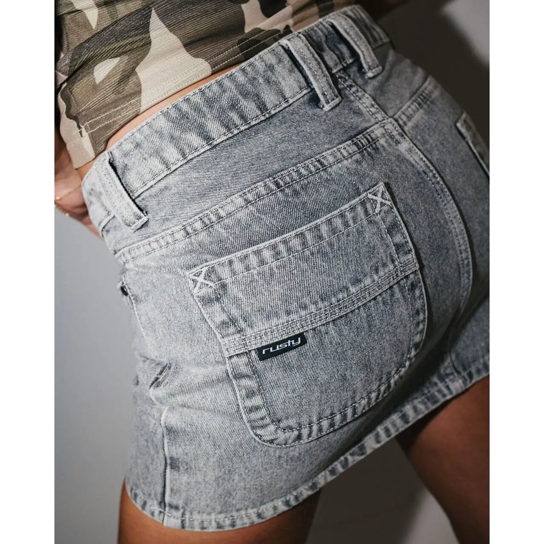 Rusty Mavericks Low Rise Denim Mini Skirt 