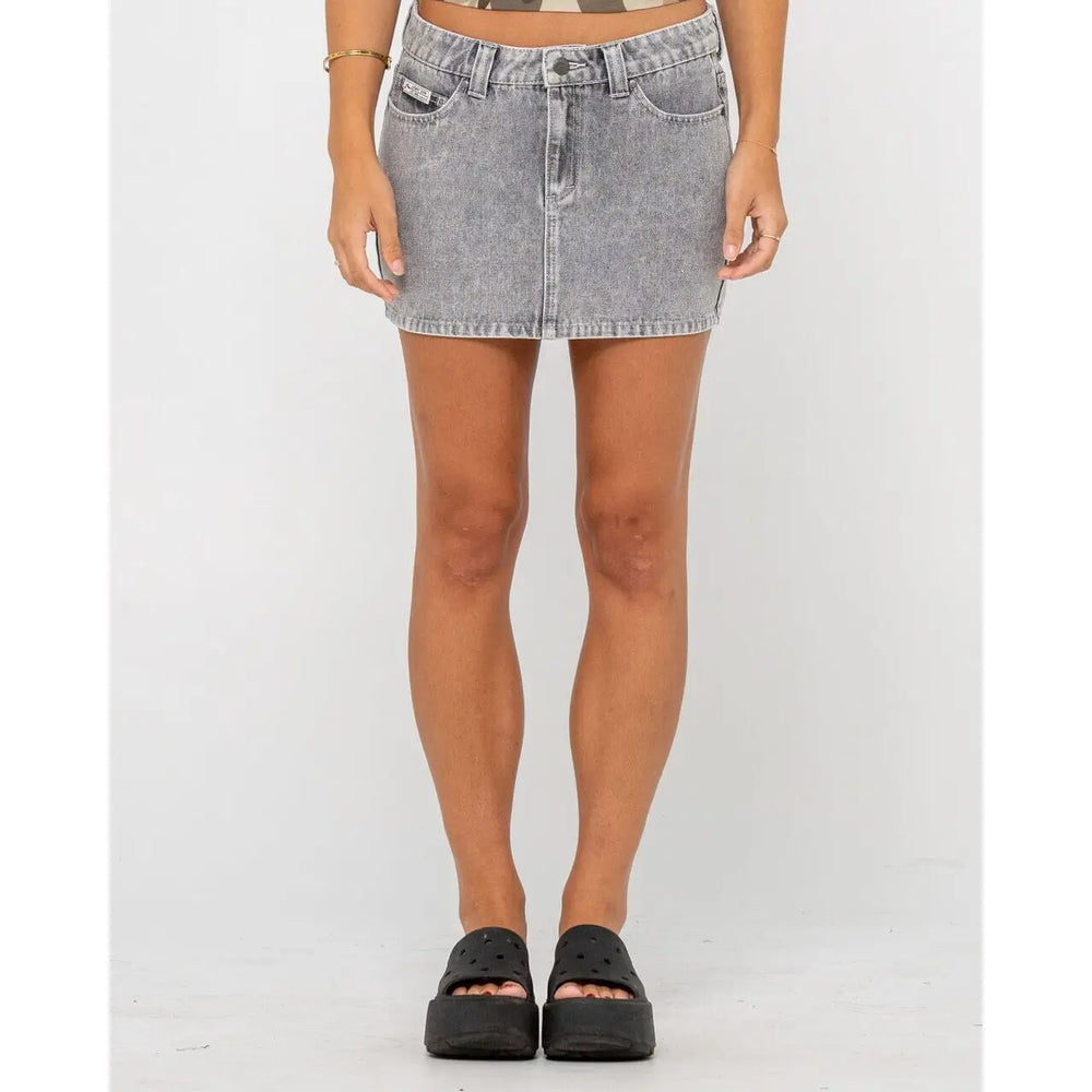 Rusty Mavericks Low Rise Denim Mini Skirt 