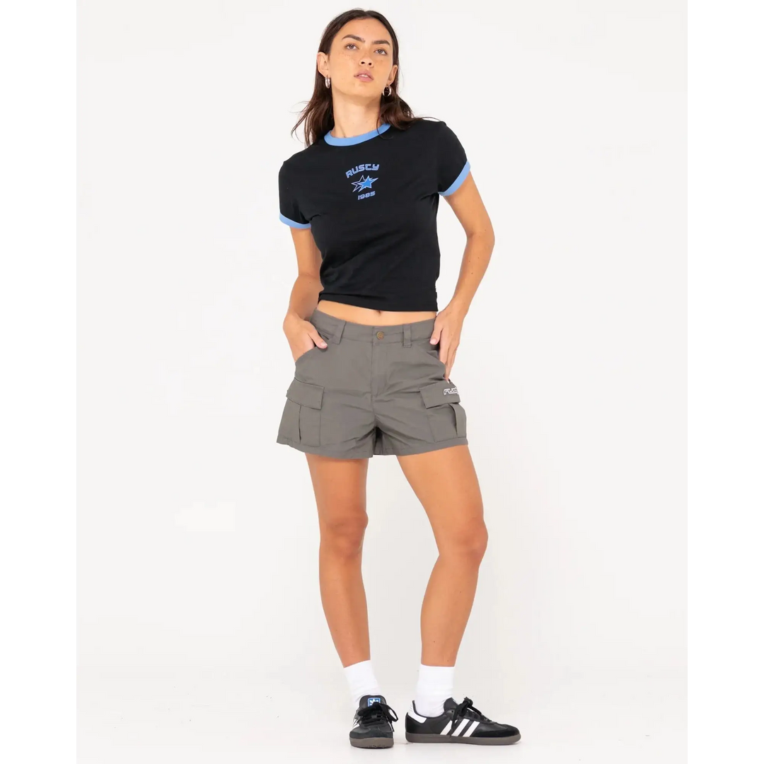 Rusty Milly Mid Rise Cargo Shorts 