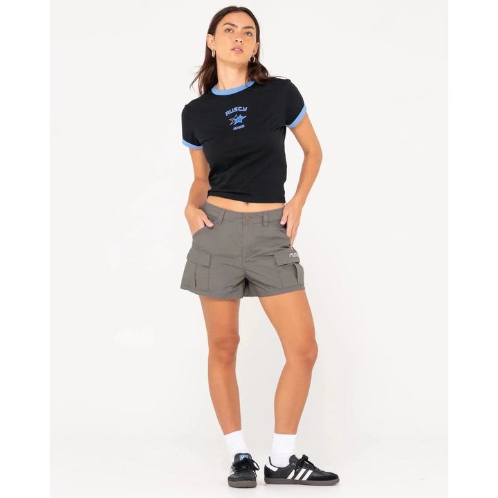 Rusty Milly Mid Rise Cargo Shorts 