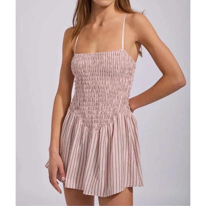 Rusty Mimi Smocked Stripe Mini Dress 