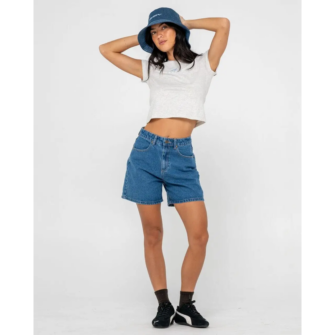 Rusty Miss Me Denim Bucket Hat Deep Sea Blue S / M 